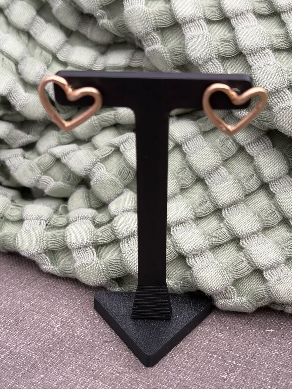 Rose Gold-Tone Open Heart Stud Earrings